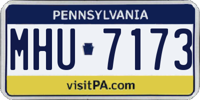 PA license plate MHU7173