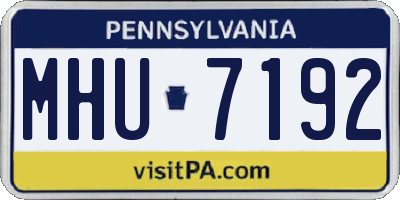 PA license plate MHU7192