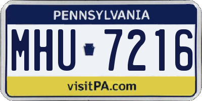 PA license plate MHU7216
