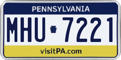 PA license plate MHU7221