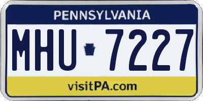 PA license plate MHU7227