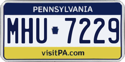 PA license plate MHU7229