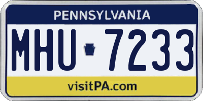 PA license plate MHU7233