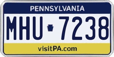 PA license plate MHU7238