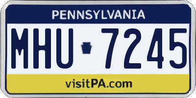 PA license plate MHU7245