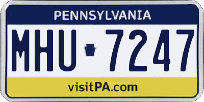 PA license plate MHU7247