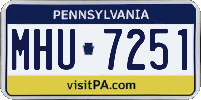 PA license plate MHU7251