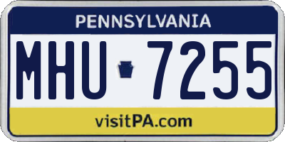 PA license plate MHU7255