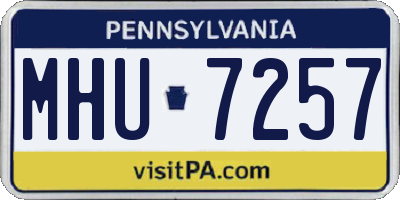 PA license plate MHU7257