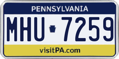 PA license plate MHU7259