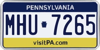 PA license plate MHU7265