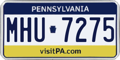 PA license plate MHU7275