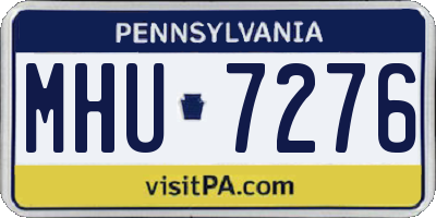 PA license plate MHU7276