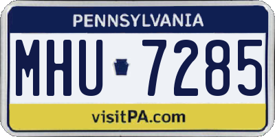 PA license plate MHU7285
