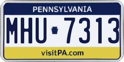 PA license plate MHU7313