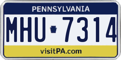 PA license plate MHU7314