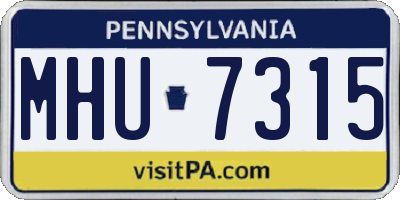 PA license plate MHU7315