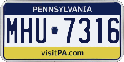 PA license plate MHU7316