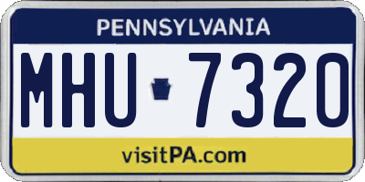PA license plate MHU7320