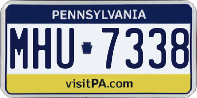 PA license plate MHU7338