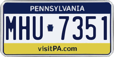 PA license plate MHU7351