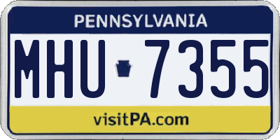 PA license plate MHU7355