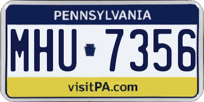 PA license plate MHU7356