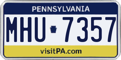 PA license plate MHU7357