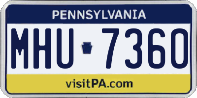 PA license plate MHU7360