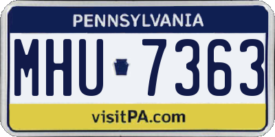 PA license plate MHU7363