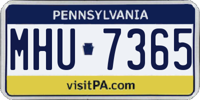 PA license plate MHU7365