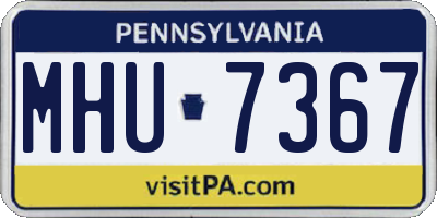 PA license plate MHU7367