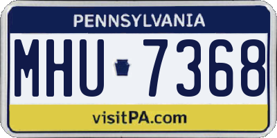PA license plate MHU7368