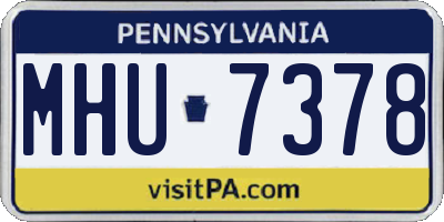 PA license plate MHU7378