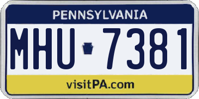 PA license plate MHU7381