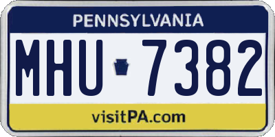 PA license plate MHU7382