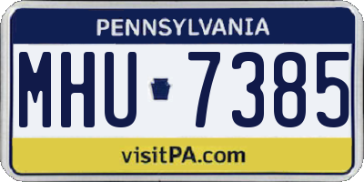 PA license plate MHU7385
