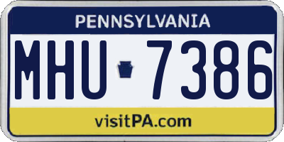 PA license plate MHU7386