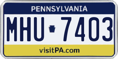 PA license plate MHU7403