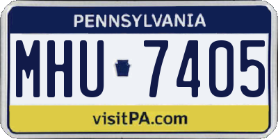 PA license plate MHU7405