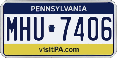 PA license plate MHU7406