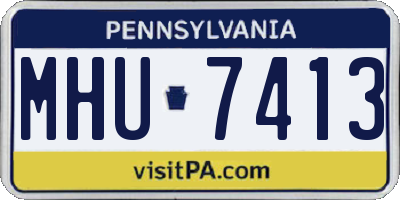 PA license plate MHU7413