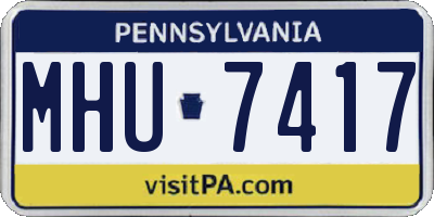 PA license plate MHU7417