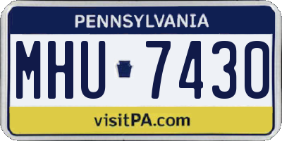 PA license plate MHU7430