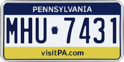 PA license plate MHU7431