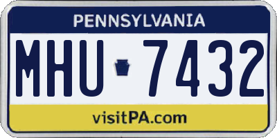 PA license plate MHU7432