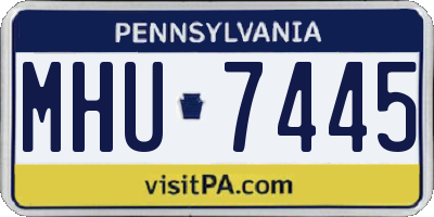 PA license plate MHU7445