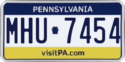 PA license plate MHU7454