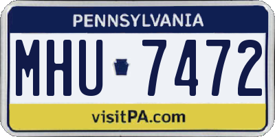 PA license plate MHU7472