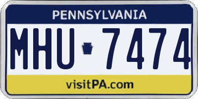PA license plate MHU7474